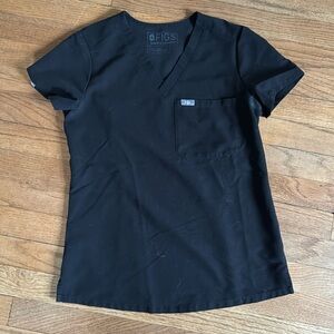 FIGS Catarina One-Pocket Scrub Top, size XXS, black